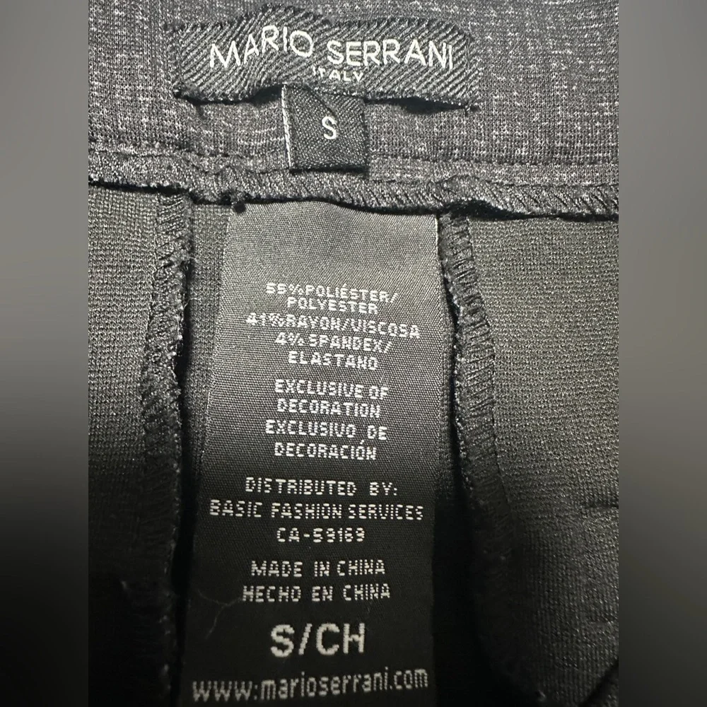 Mario Serrani Italy Womens Comfort Stretch Mini Check, Sz Small Pants‎